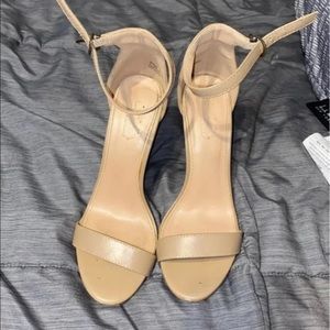 Nude strappy heels